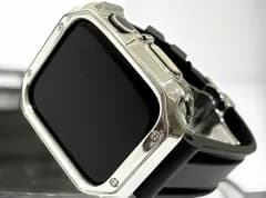 Apple WatchフレームカバーTPUケースand ラバーベルトカスタムバンドセット 38.40.41.42.44.45.49ultra ウルトラ 110
