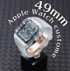ローズゴールド　アップルウォッチバンド ラバーベルト カバー　Apple Watch ケース  ultra 49mm スポーツ  ウルトラ専用　49ミリ