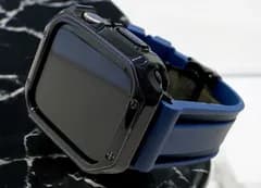 Apple WatchフレームカバーTPUケースand ラバーベルトカスタムバンドセット 38.40.41.42.44.45.49ultra ウルトラ 102