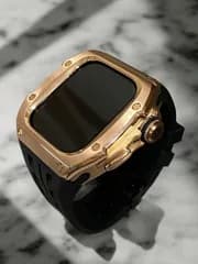 タイトル　アップルウォッチカバーケースApple Watchラバーバンドベルト メタル　24