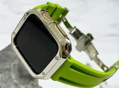 Apple WatchフレームカバーTPUケースand ラバーベルトカスタムバンドセット 38.40.41.42.44.45.49ultra ウルトラ 115