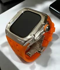 タイトル　アップルウォッチカバーケースApple Watchラバーバンドベルト メタル　32