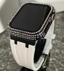  a-2 アップルウォッチ用　シームレス　バンド　別注ラバー　ベルトAppleWatch キラキラ　カスタム　カバー　ケース　38 40 41 42 44 46 49mm Ultra　SE　　