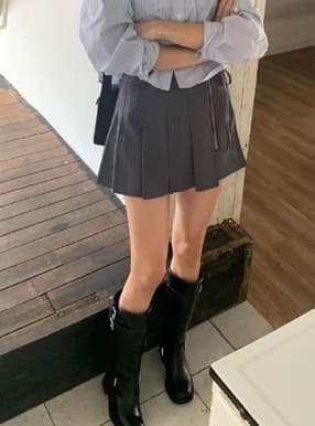 リボンプリーツラップ風ショートパンツ