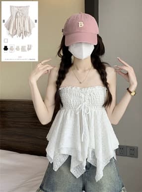 パンチングシャーリングイレヘムベアトップ