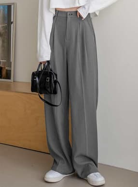 センタープレスタックワイドパンツ