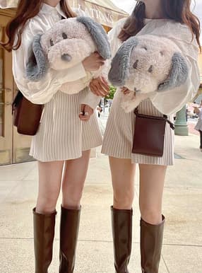 ハイウエストリブニットショートパンツ