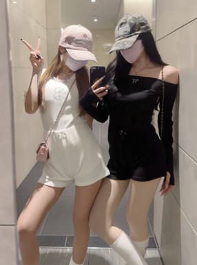 ミニリボンリブショートパンツ