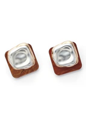 異素材スクエアピアス