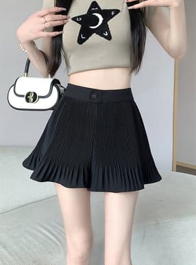 消しプリーツショートパンツ