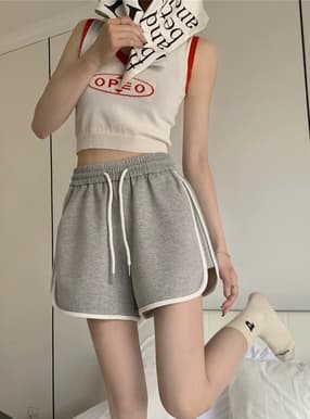 配色ライントラックショートパンツ
