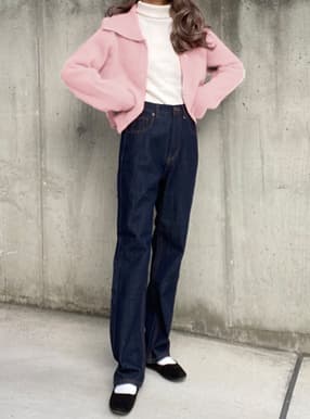 ハイウエストストレートデニムパンツ