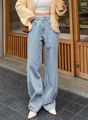 フリージア ハイウエストワイドデニムパンツ
