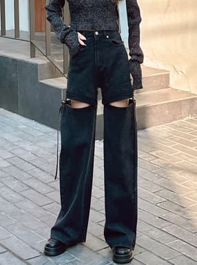 2Wayスリットデニムパンツ