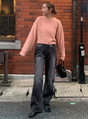 ハイウエストストレートデニムパンツ