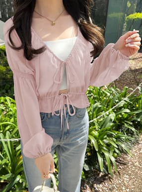 楊柳シフォンリボンボレロ