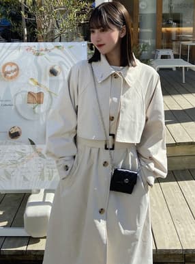 襟2Wayベルト付きロングコート