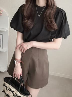 バックリボンパフスリーブTシャツ
