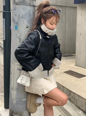 ファーレザーブルゾン