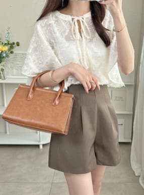 前後2Wayラッフルスリーブ花柄ブラウス