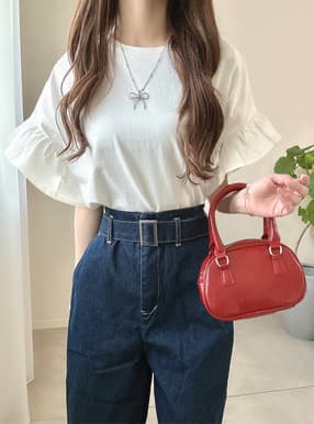 フリルショルダーTシャツ