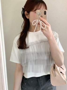 フリルチュールティアードTシャツ