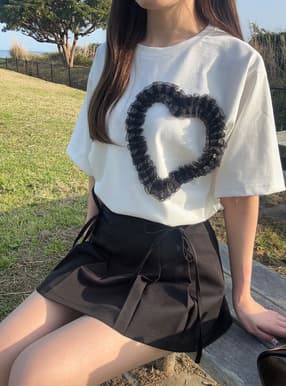 チュールレースハートTシャツ