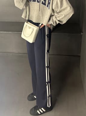 配色サイドラインリボンパンツ