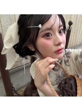 オーガンジー×サテンリボンバレッタ