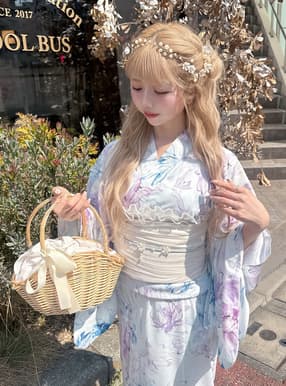 3点セット2Way水彩花柄セパレート浴衣