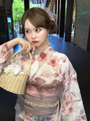 3点セット2Way水彩花柄セパレート浴衣