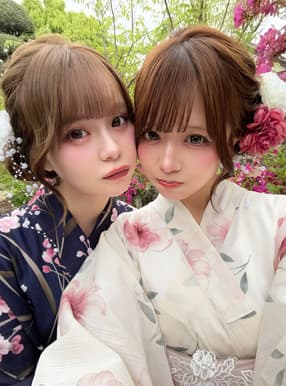 水彩花柄浴衣セット