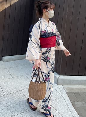 ぼかしフラワーレトロ浴衣セット