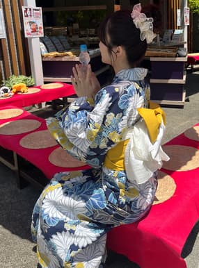 水彩菊浴衣セット