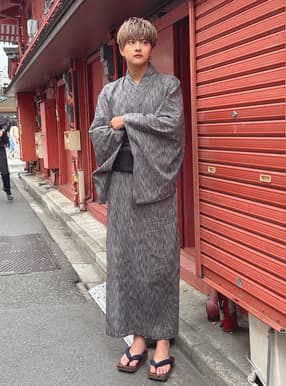 男性用杢楊柳浴衣セット