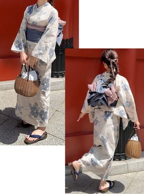 ぼかし花柄浴衣セット
