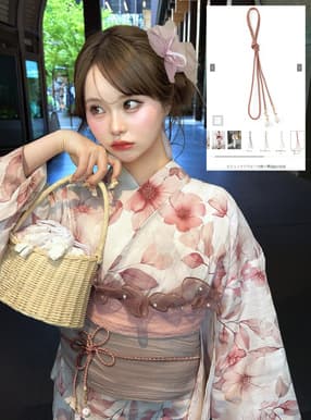 ビジュークリアビーズ飾り帯紐