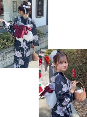 藤浴衣セット
