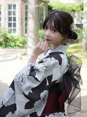 花柄2部式浴衣セット