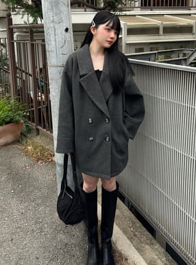 フェイクウールチェスターコート