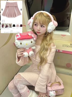 オフショルダーペプラムニットトップス