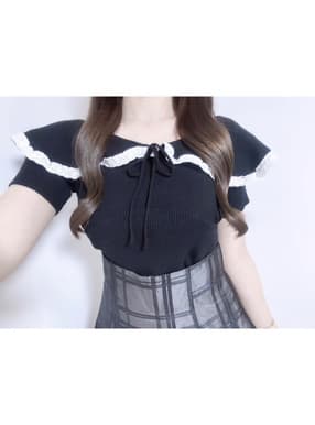 肩2wayリボンレースニットトップス