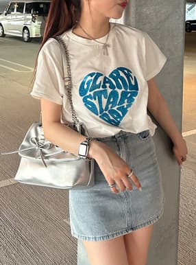 ラメハートロゴTシャツ