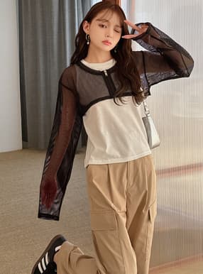 メッシュショートボレロ×タンクトップアンサンブル