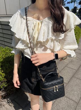キャミ付きラッフルショート丈ボレロ