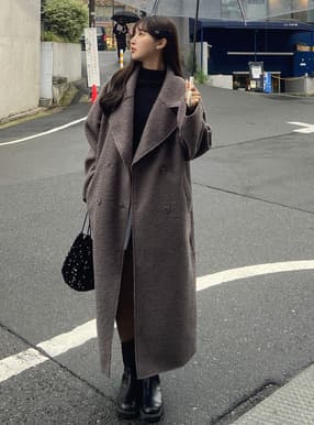 リングフェイクウールダブルチェスターコート