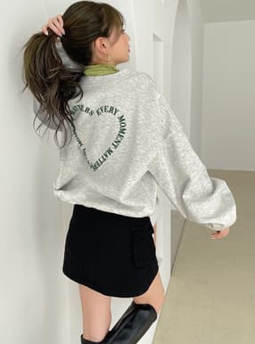 ハートロゴプリント裏起毛スウェット
