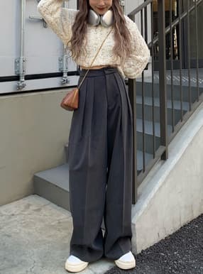 ダブルタックワイドパンツ