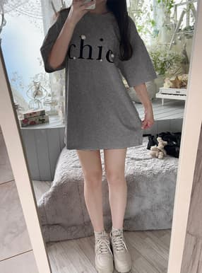 ロゴパールTシャツワンピース