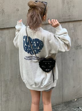 デニムハートロゴスウェットトップス